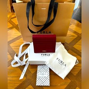 Furla Babylons Bordeaux Credit Card Case. Made in Italy